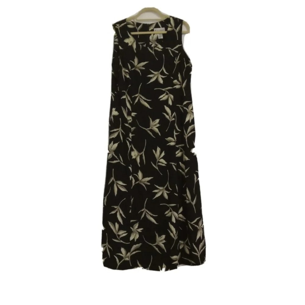 Dress Barn Maxi Floral Black Y2K Dress 16